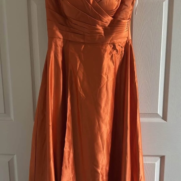 Orange Prom Dress With Leg Slit - Picture 3 of 4